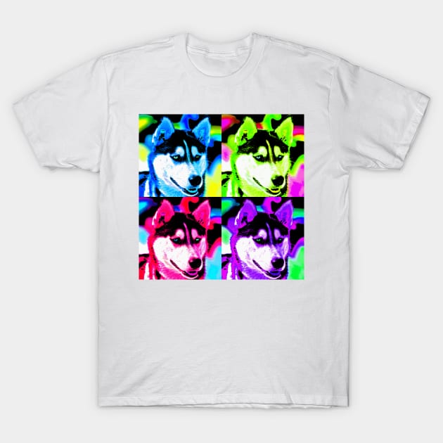 Siberian Husky - Pop Art Design T-Shirt by Naves